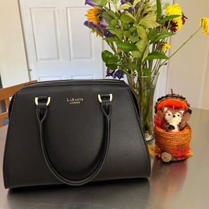 LaBante London Magnolia Black Vegan Small Bowling Bag